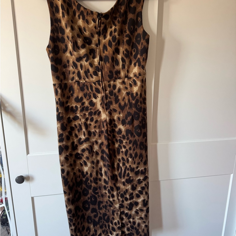RockSteady Leopard Print Midi Dress in Brown and Black - Picture 3 of 4